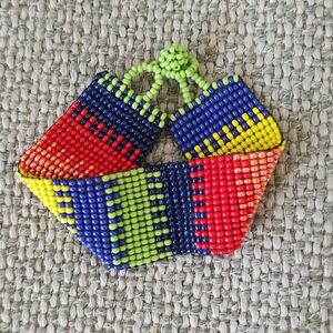 Beaded Geometric Boho Rainbow Adjustable Bracelet